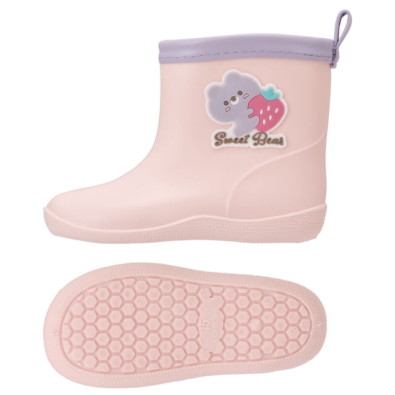 ワッペン 付き レインブーツ 長靴 キッズ 子供 15cm おしゃれ かわいい スケーター skater RIBTW15 Sweet Bear