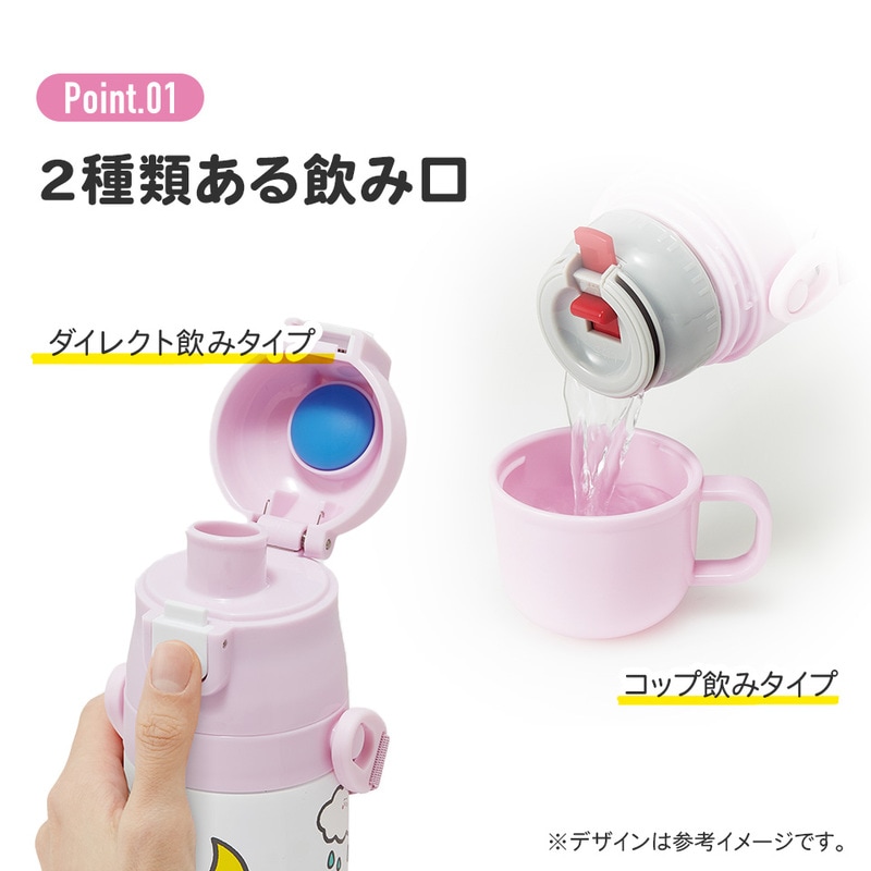 超軽量2WAYステンレスボトル 470ml/430mlシナぷしゅ