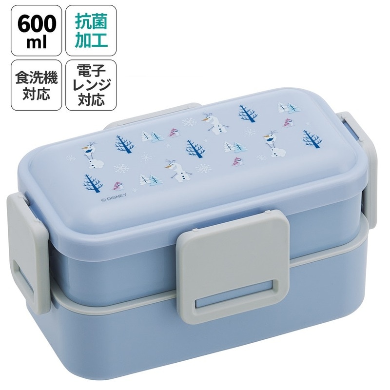 おかずがつぶれにくい抗菌ふわっとフタ弁当箱 2段/600ml オラフ