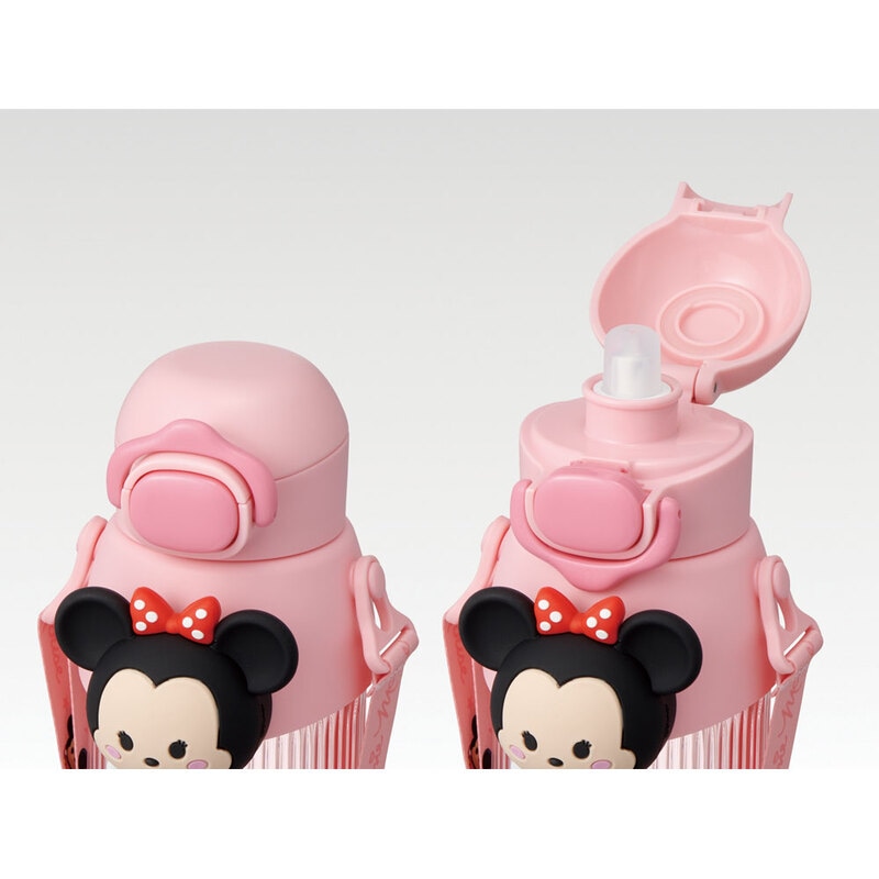 立体 マスコット 付き ストロー ボトル 水筒 590ml 子供 キッズ