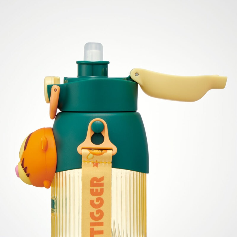 立体 マスコット 付き ストロー ボトル 水筒 590ml 子供 キッズ