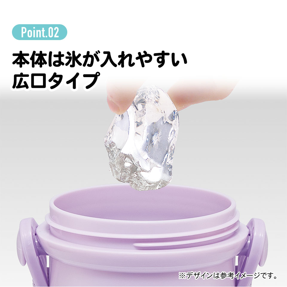 直飲みプラスチック製水筒 480ml カラフルピーチ25