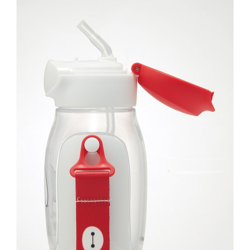 ワンプッシュ式ストロー水筒 プラスチック製 530ml ベイマックス25