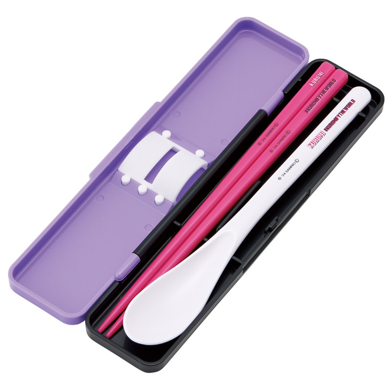 抗菌音が鳴らないコンビセット(箸・スプーン) 箸18cm クロミ