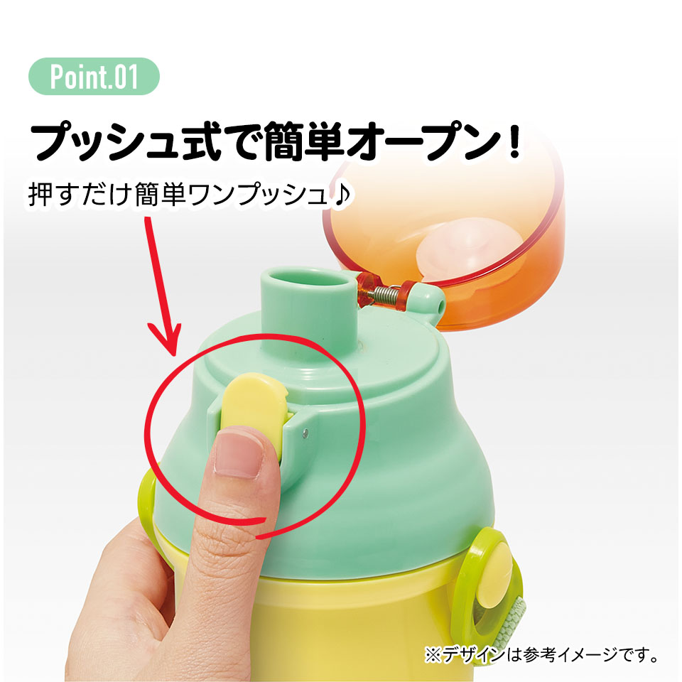 直飲みプラスチック製水筒 480ml しまじろう dots
