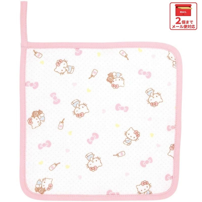 【稀少超激レア】SANRIOお花HelloKitty裏ガーゼバスタオル(長方形) 送料無料】ベビー用品 ハローキティ裏ガーゼ湯上りバスタオル