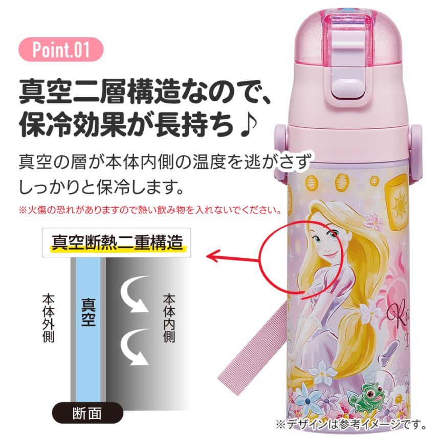 超軽量 直飲み ダイレクトステンレスボトル 470ml ラプンツェル25