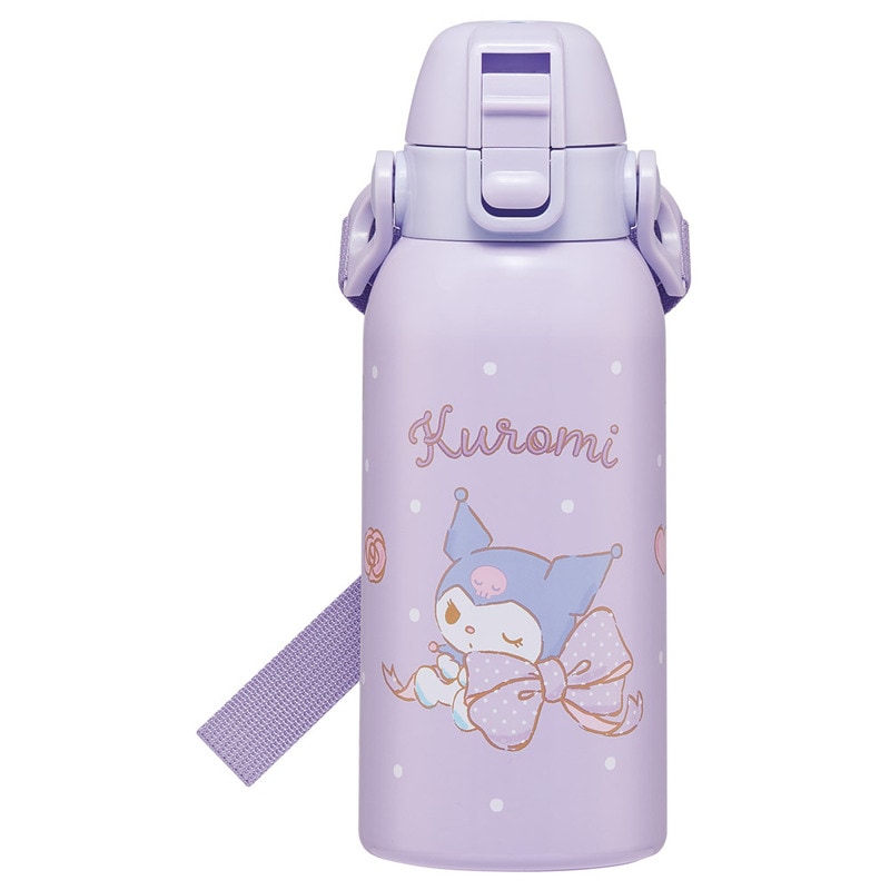 『クロミ ビッグリボン』ロック付ステンレスボトル 600ml 保冷専用 水筒 直飲みダイレクトステンレスボトル 600ml クロミ ビッグリボン