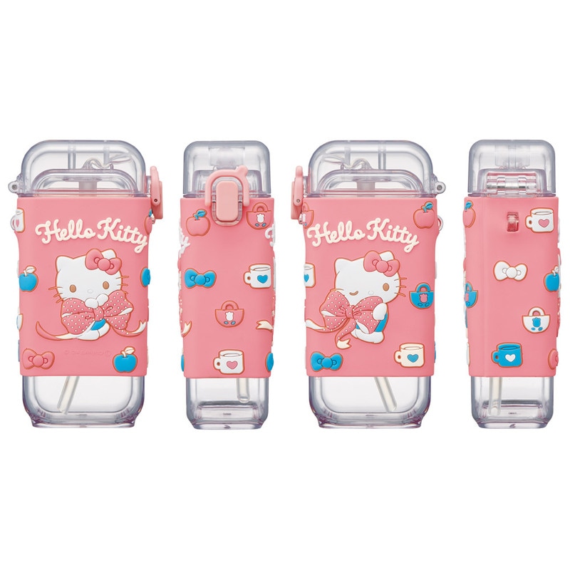 スクエア ストロー ボトル 水筒 ワンプッシュ 450ml 子供 キッズ