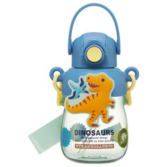 ラバー マスコット付き ストロー ボトル 水筒 650ml ショルダーベルト