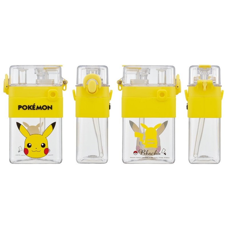 ポケモンタウン2 バラ4個セット スクエア 2WAY ボトル 水筒 ストロー 直飲み 600ml 子供 キッズ