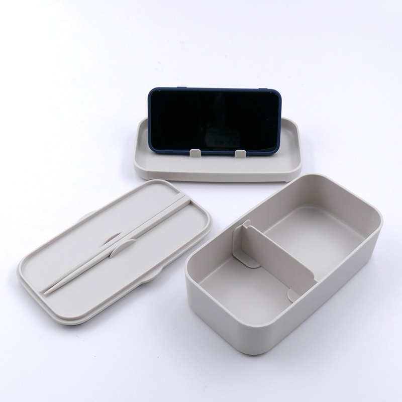 スケーター 弁当箱 スマホスタンド付き 600ml 1段 箸付き 仕切り 食洗