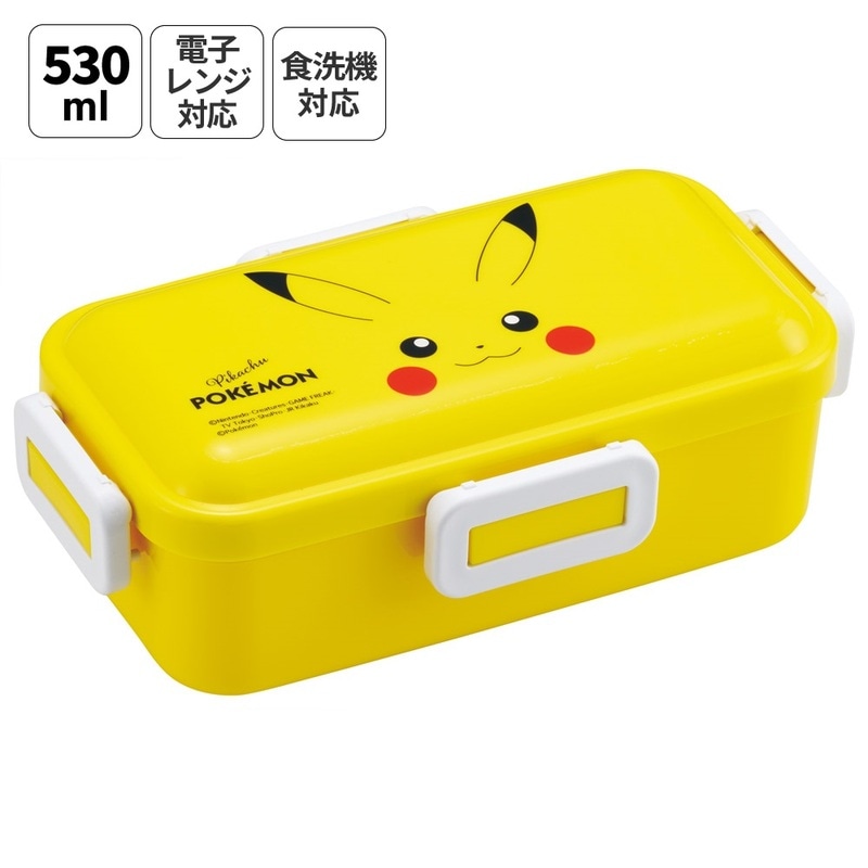 おかずがつぶれにくい ふわっと弁当箱 1段/530ml ピカチュウフェイス25