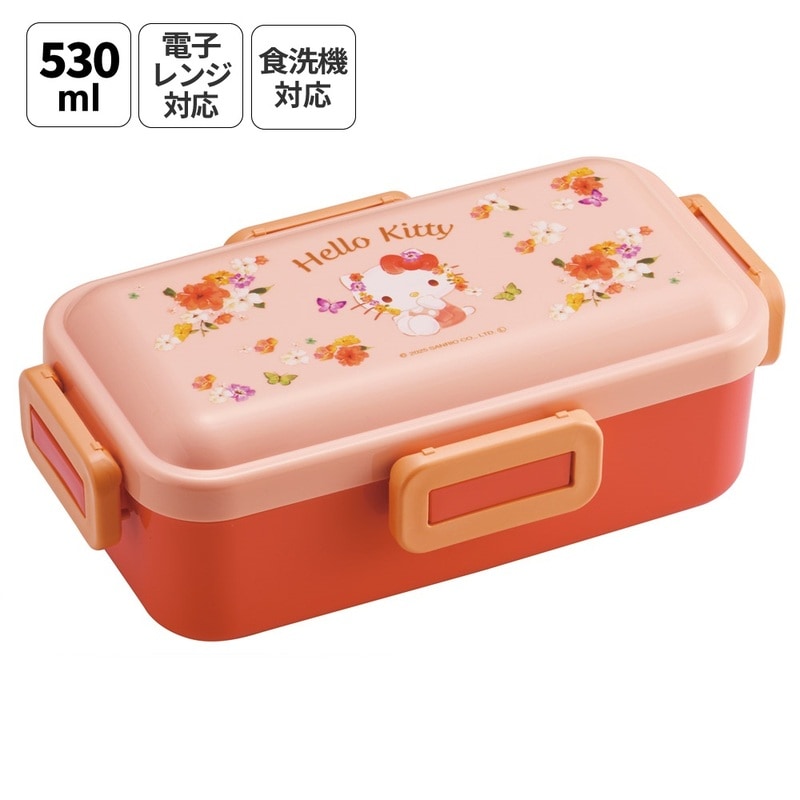 おかずがつぶれにくい ふわっと弁当箱 1段/530ml ハローキティ パステ