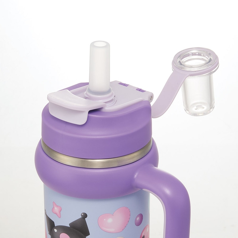 スケーター ハンドル付 タンブラー 830ml ストロー ステンレス ボトル