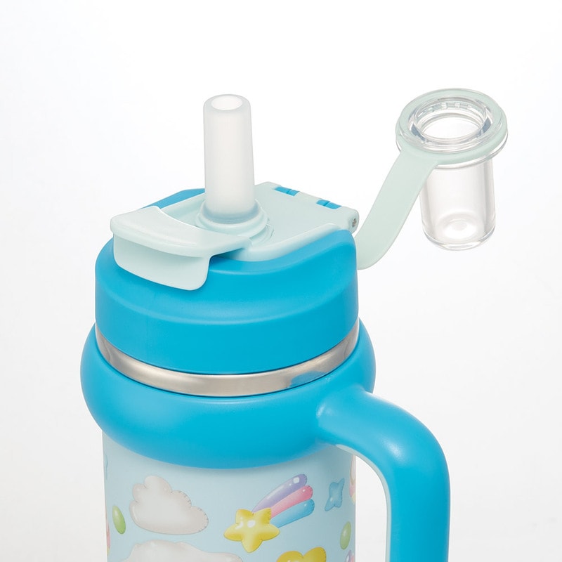 スケーター ハンドル付 タンブラー 830ml ストロー ステンレス ボトル