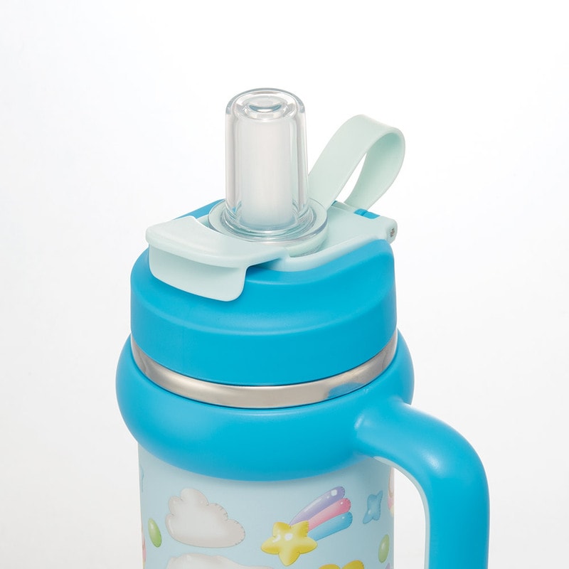 スケーター ハンドル付 タンブラー 830ml ストロー ステンレス ボトル