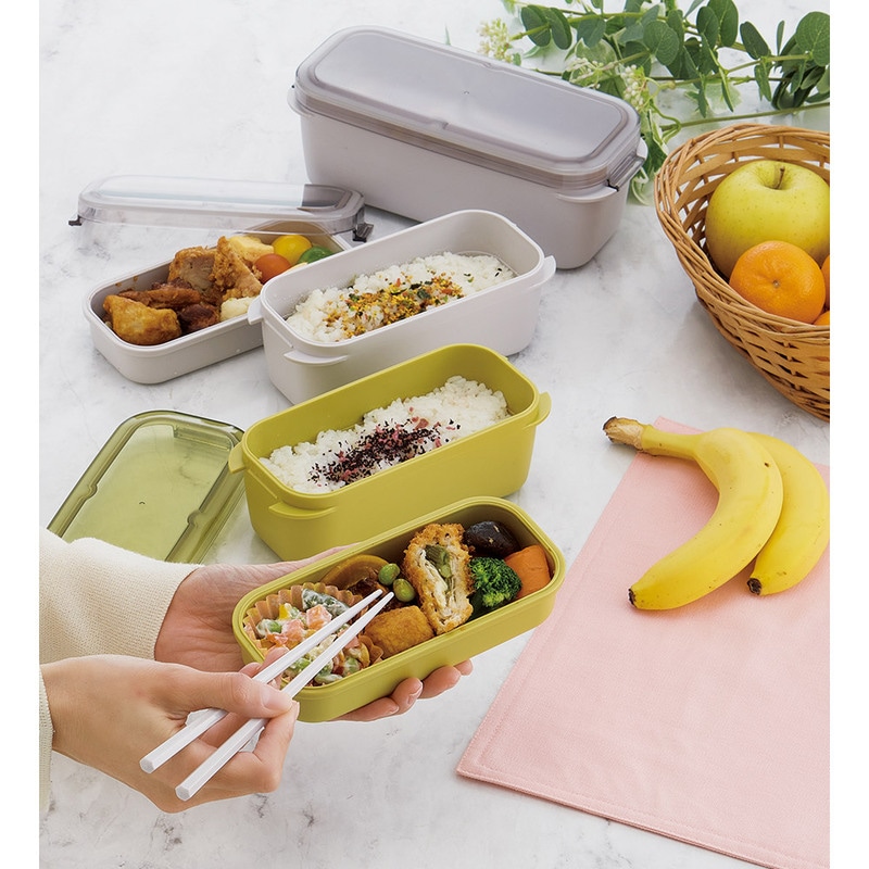 スケーター パッキン一体型 ラク洗 らくあら 2段ランチボックス 800ml