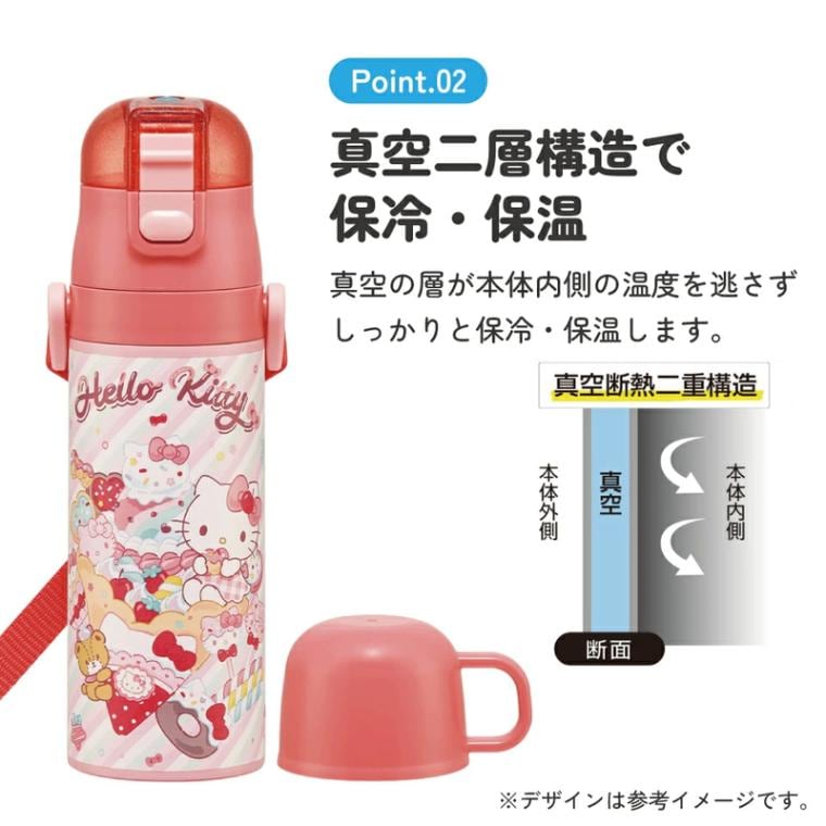 入園入学クーポン対象】スケーター 水筒 子供 2WAY 直飲み 470ml