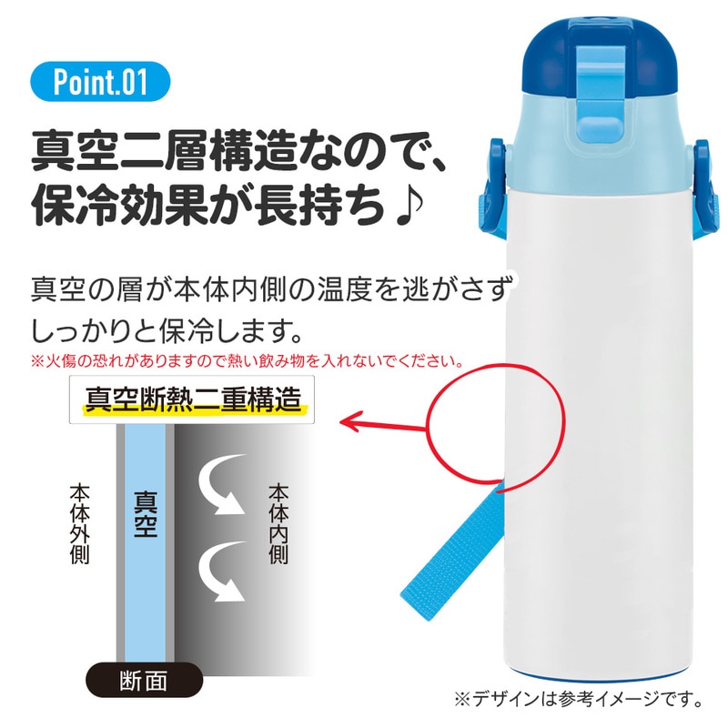 スケーター 水筒 子供 580ml 直飲み ダイレクト キッズ ステンレス