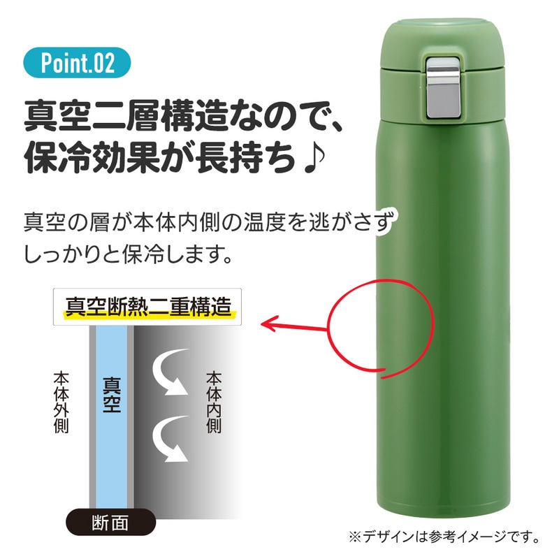 スケーター 水筒 480ml ワンタッチ ステンレス 子供 キッズ 直飲み