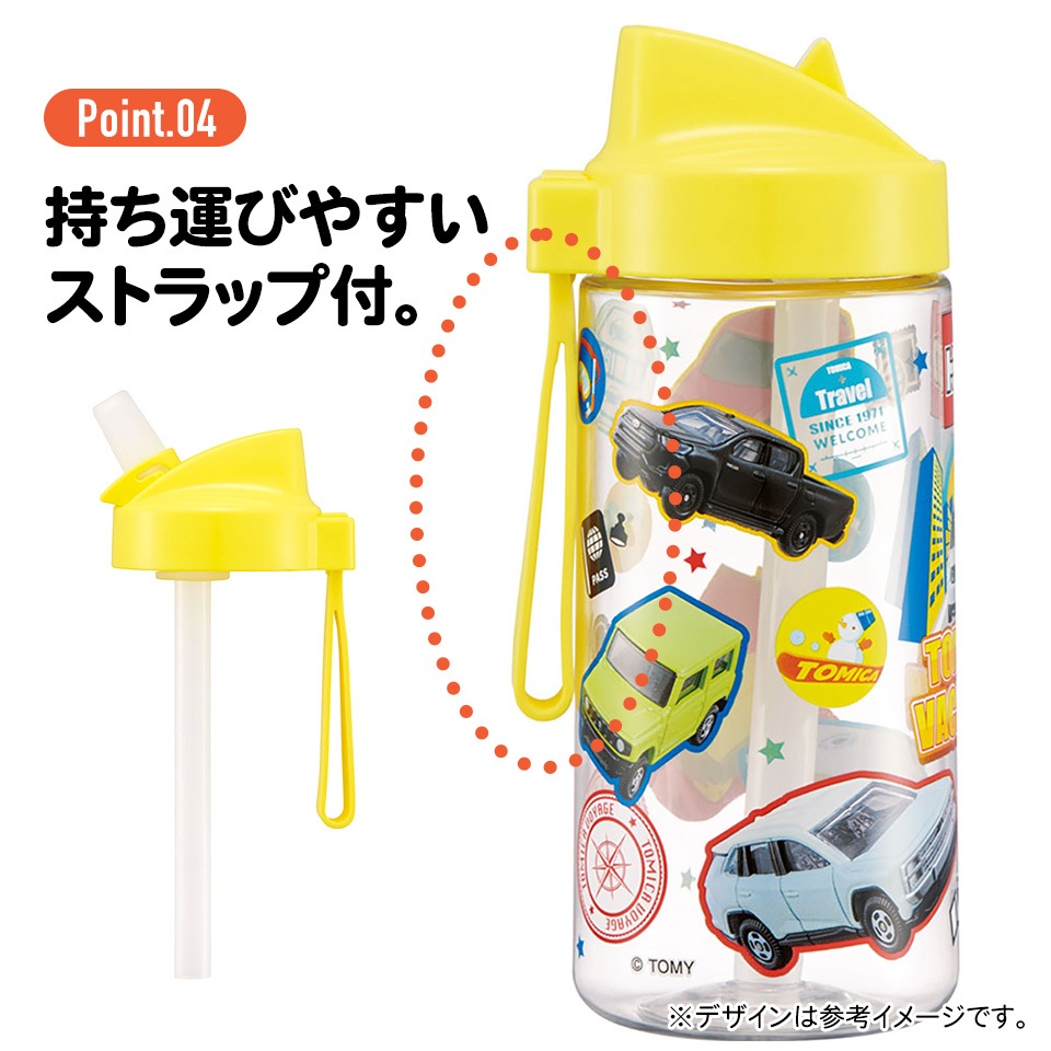 ストロー ボトル 水筒 500ml スパウト型 プラスチック クリア