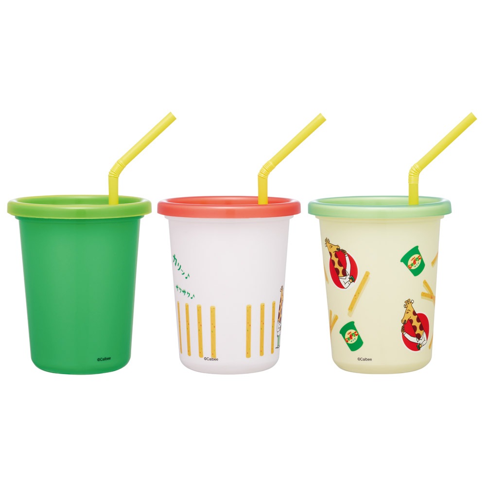 ストロー付きタンブラー 3個セット プラスチック 蓋付きコップ ふた