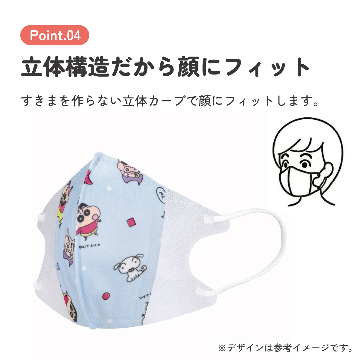 子供立体マスク Mサイズ/7枚入りクレヨンしんちゃん／MSKS3N_4973307629075