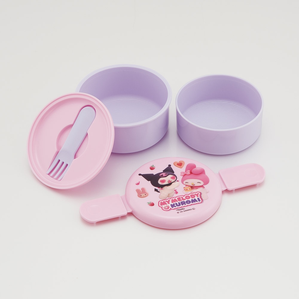 丸型ランチボックス 2段/500ml マイメロ＆クロミ／ONWR1_4973307679858