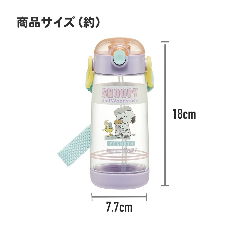 ワンプッシュ式ストロー水筒 プラスチック製 480ml アナと雪の女王25