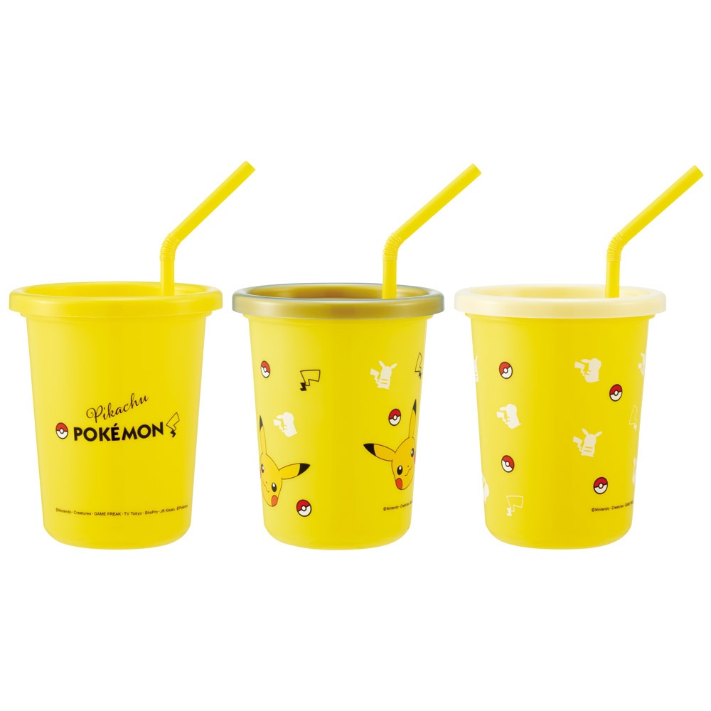 スケーター ストロー付きタンブラー 3個セット プラスチック 蓋付き