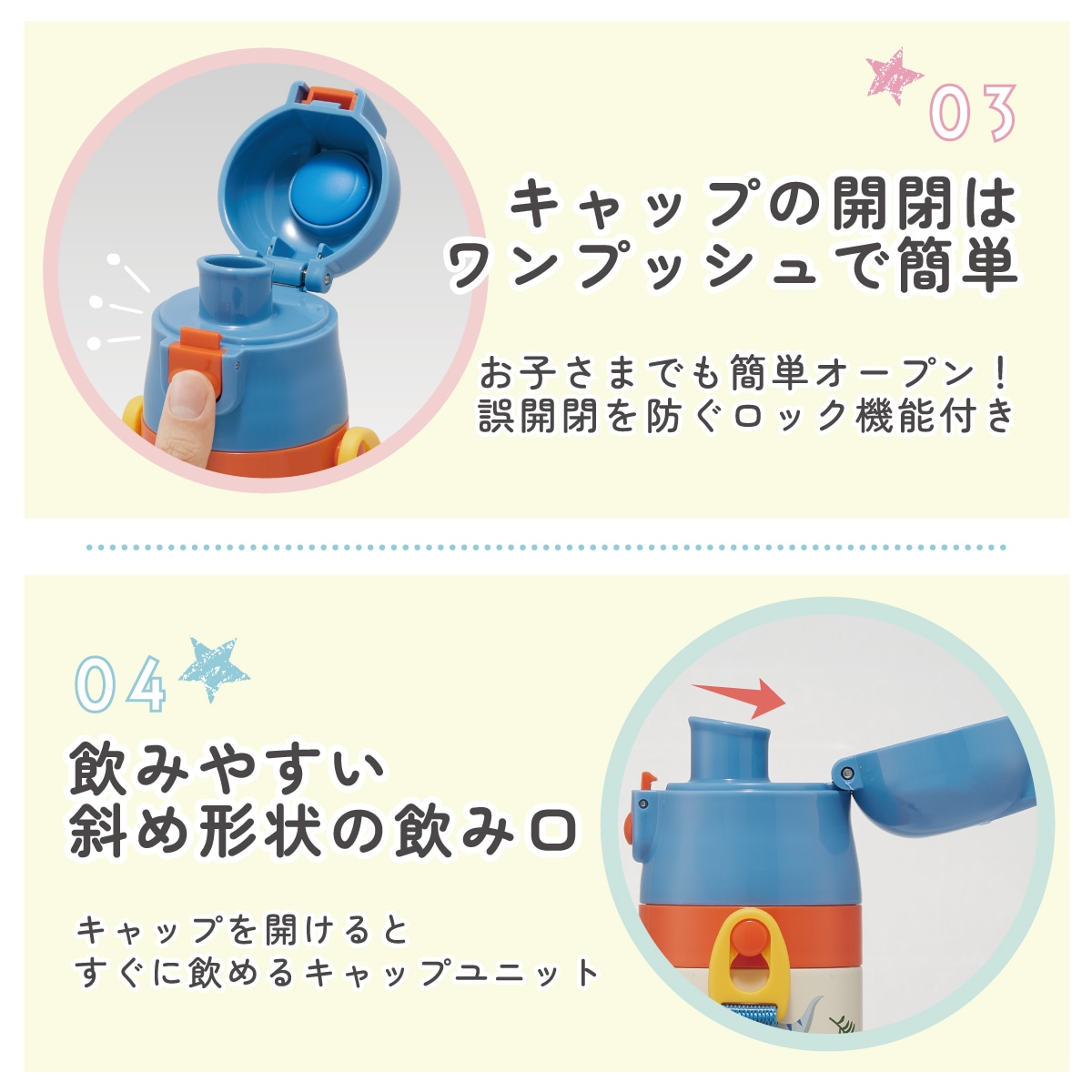 超軽量2WAYステンレスボトル 470ml/430mlアリエル24