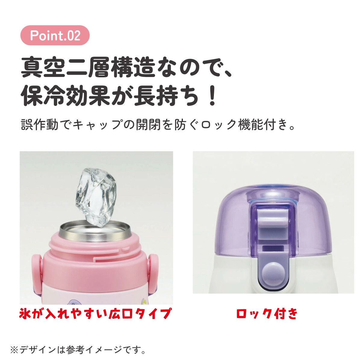 立体プリント 水筒 キッズ ワンタッチ 直飲み ステンレス 480ml