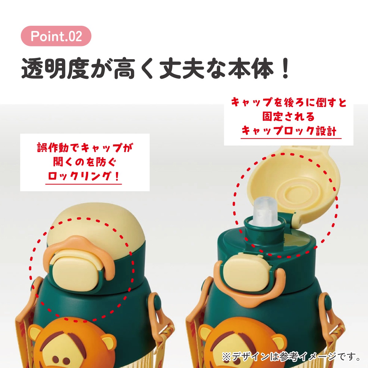 立体 マスコット 付き ストロー ボトル 水筒 590ml 子供 キッズ