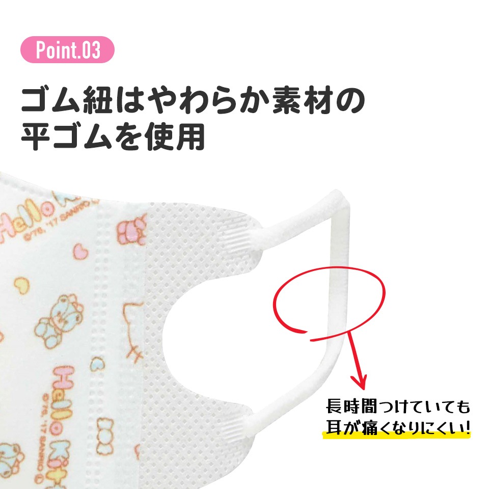 子供立体マスク Sサイズ/25枚入りハローキティ