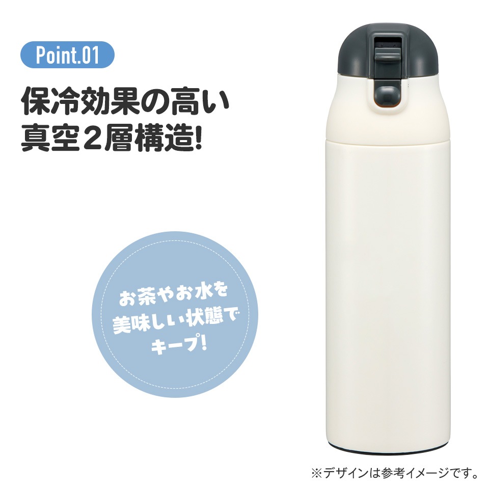ワンプッシュステンマグボトル 500ml クロミ フラワーリース