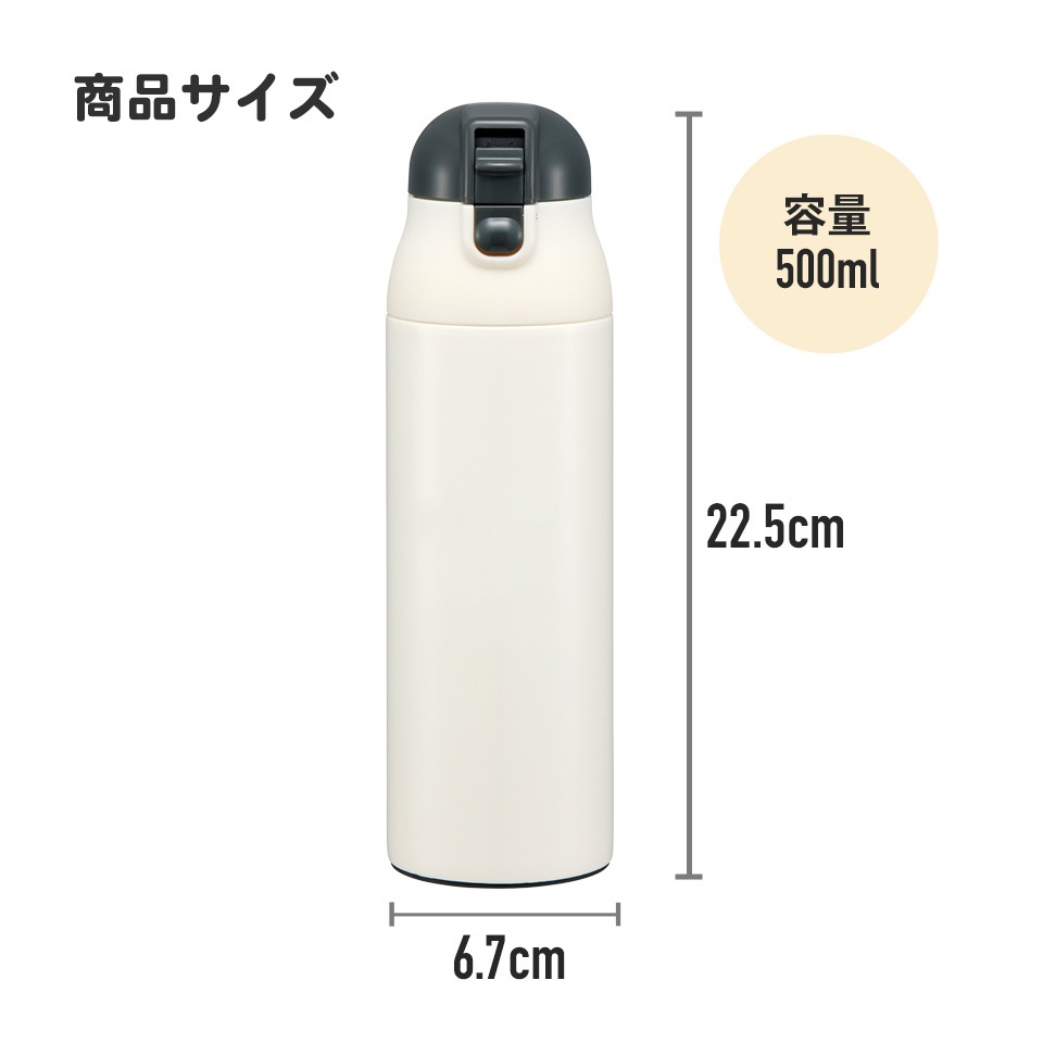 ワンプッシュステンマグボトル 500ml クロミ フラワーリース ワンプッシュステンマグボトル 500ml クロミ フラワーリース