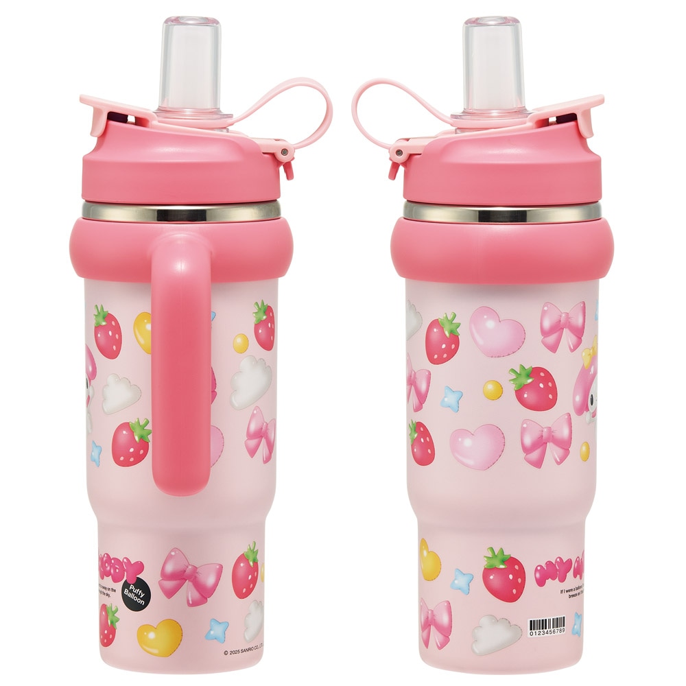 スケーター ハンドル付 タンブラー 830ml ストロー ステンレス ボトル