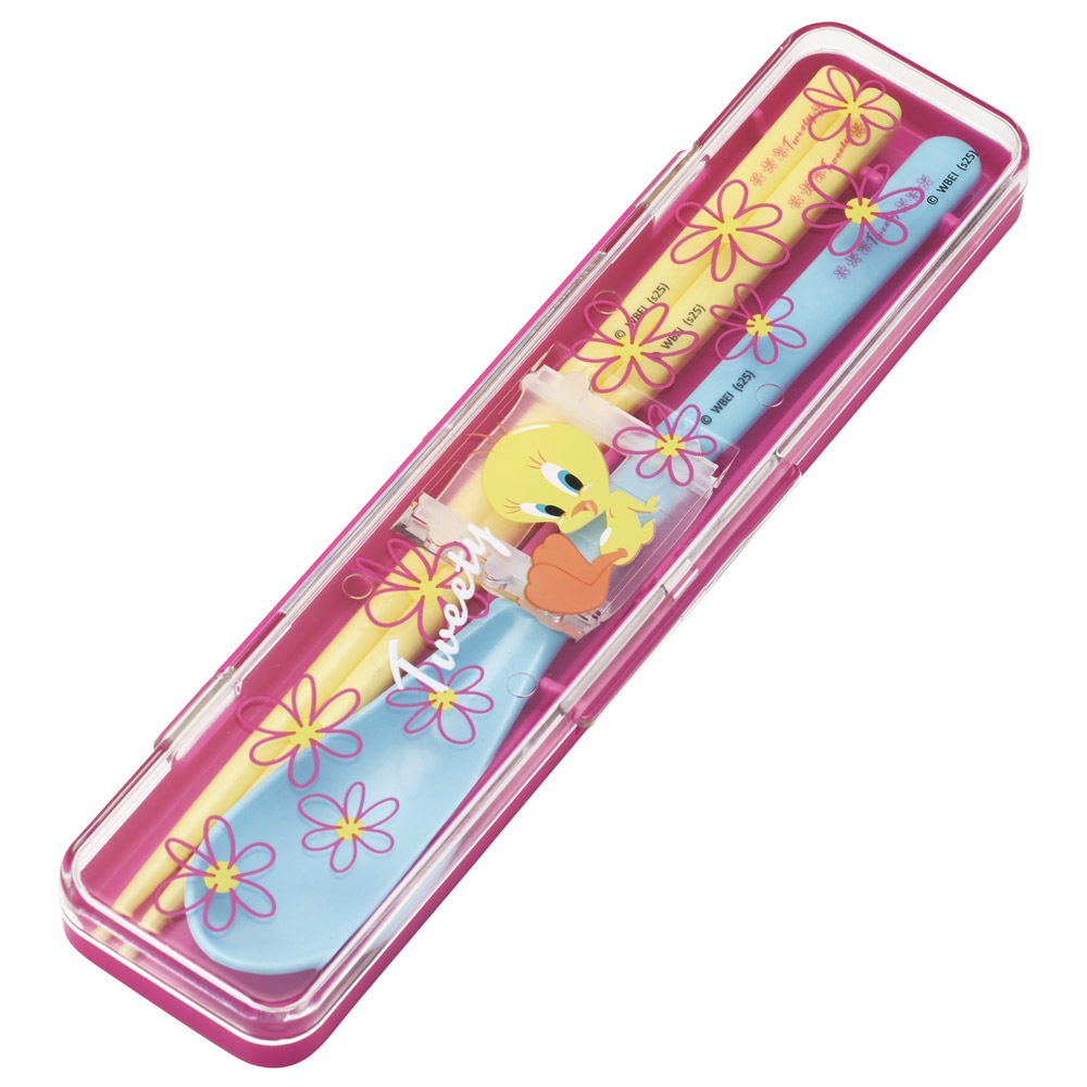抗菌音が鳴らないコンビセット(箸・スプーン) 箸18cm TWEETY