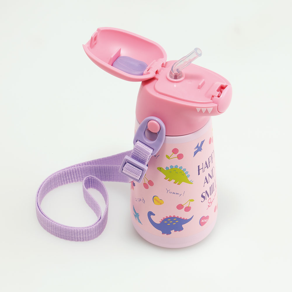 ダイカットストローステンレスボトル 370ml ハッピー＆スマイル