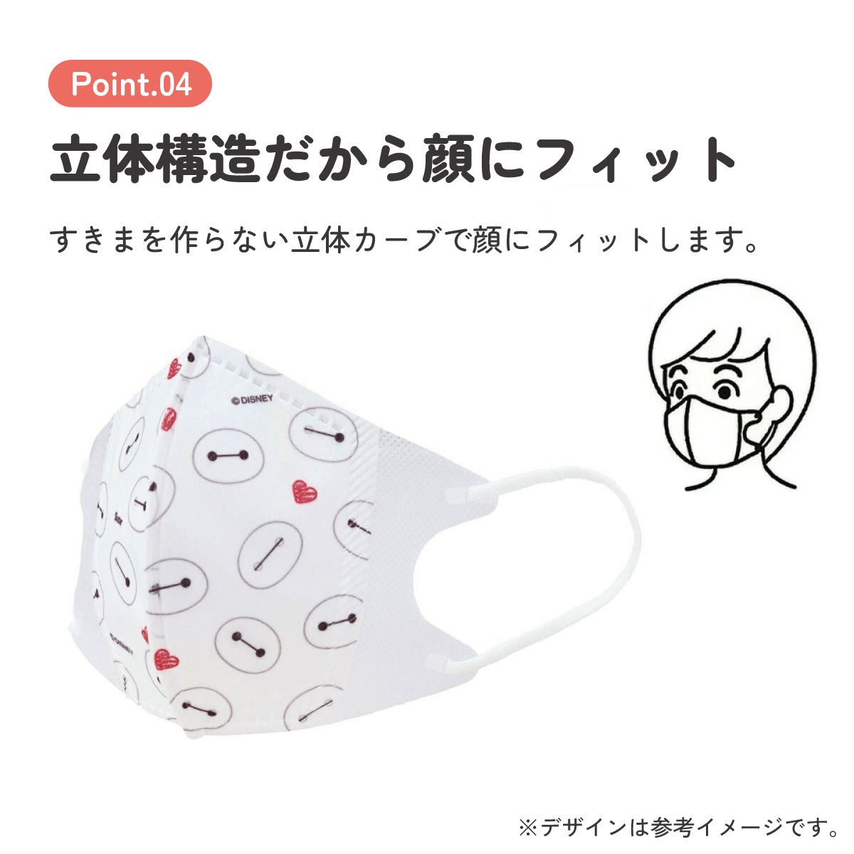 [専用出品]mask 子供立体マスク Mサイズ/7枚入りベイマックス／MSKS3N_4973307677175