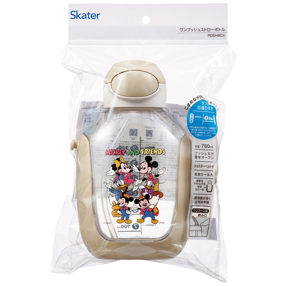 ミルク Mickey スケーター 水筒 780ml ワンプッシュストローボトル ミッキー