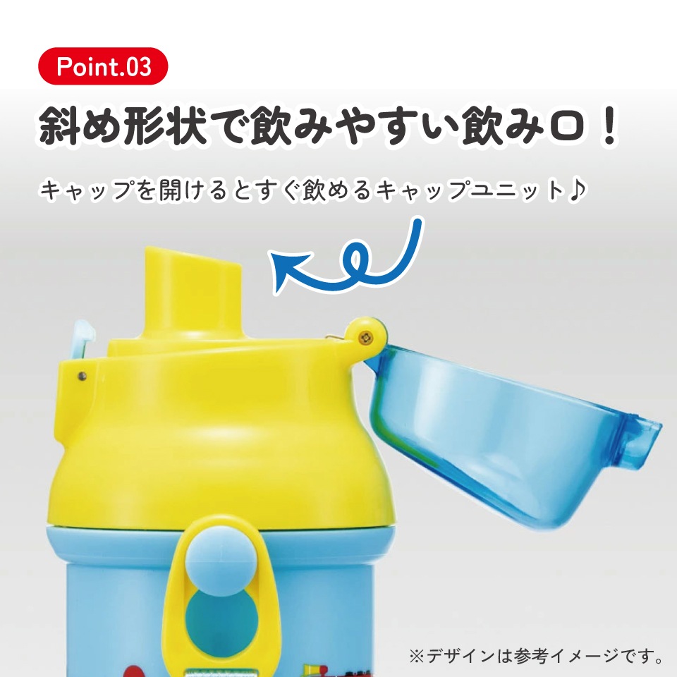 子供用 直飲み プラスチック 水筒 480ml チャギントンPOP