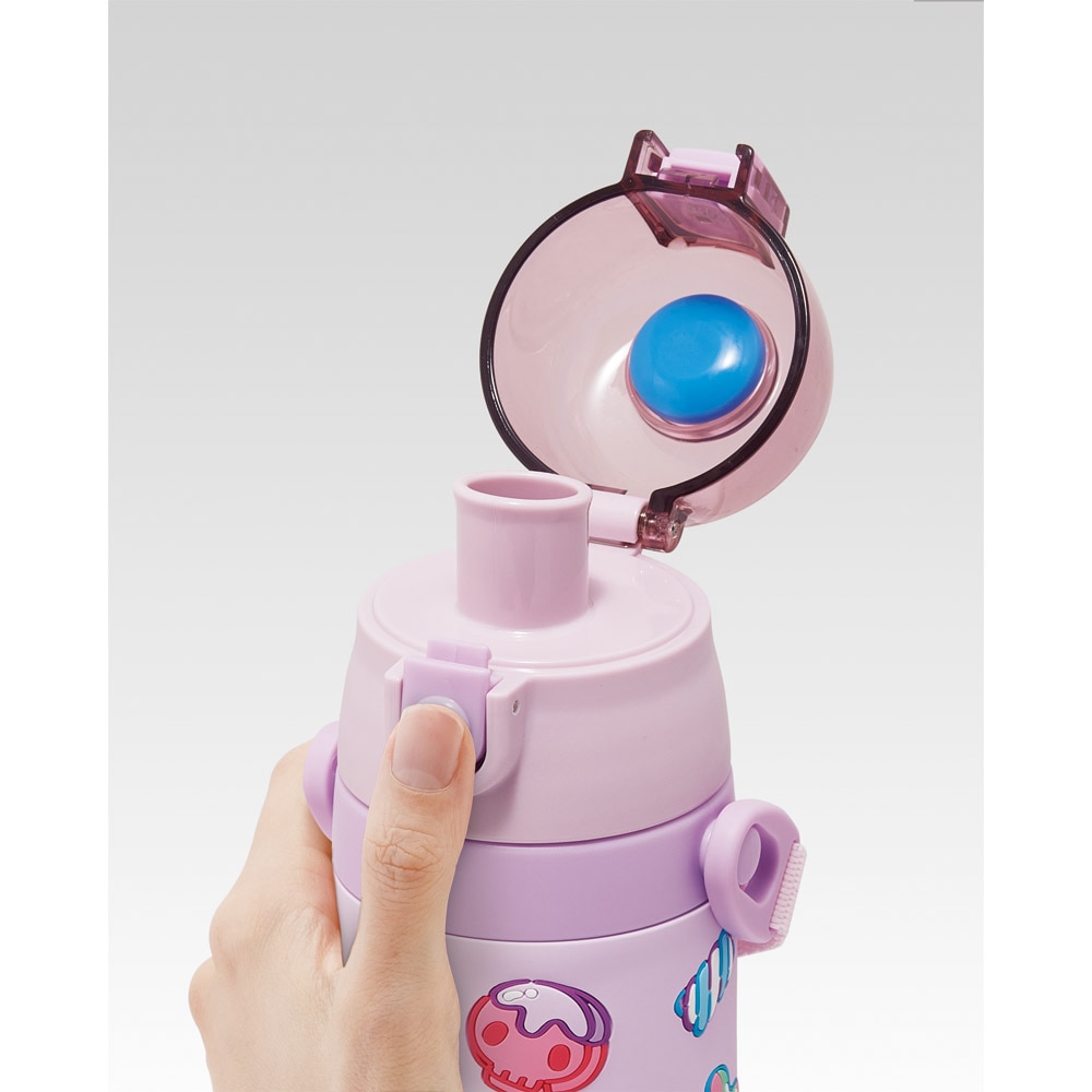 スケーター 水筒 立体プリント キッズ ワンタッチ 直飲み ステンレス