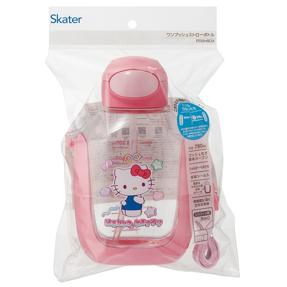 ワンプッシュ ストロー ボトル 水筒 780ml キッズ 子供 キャラクター