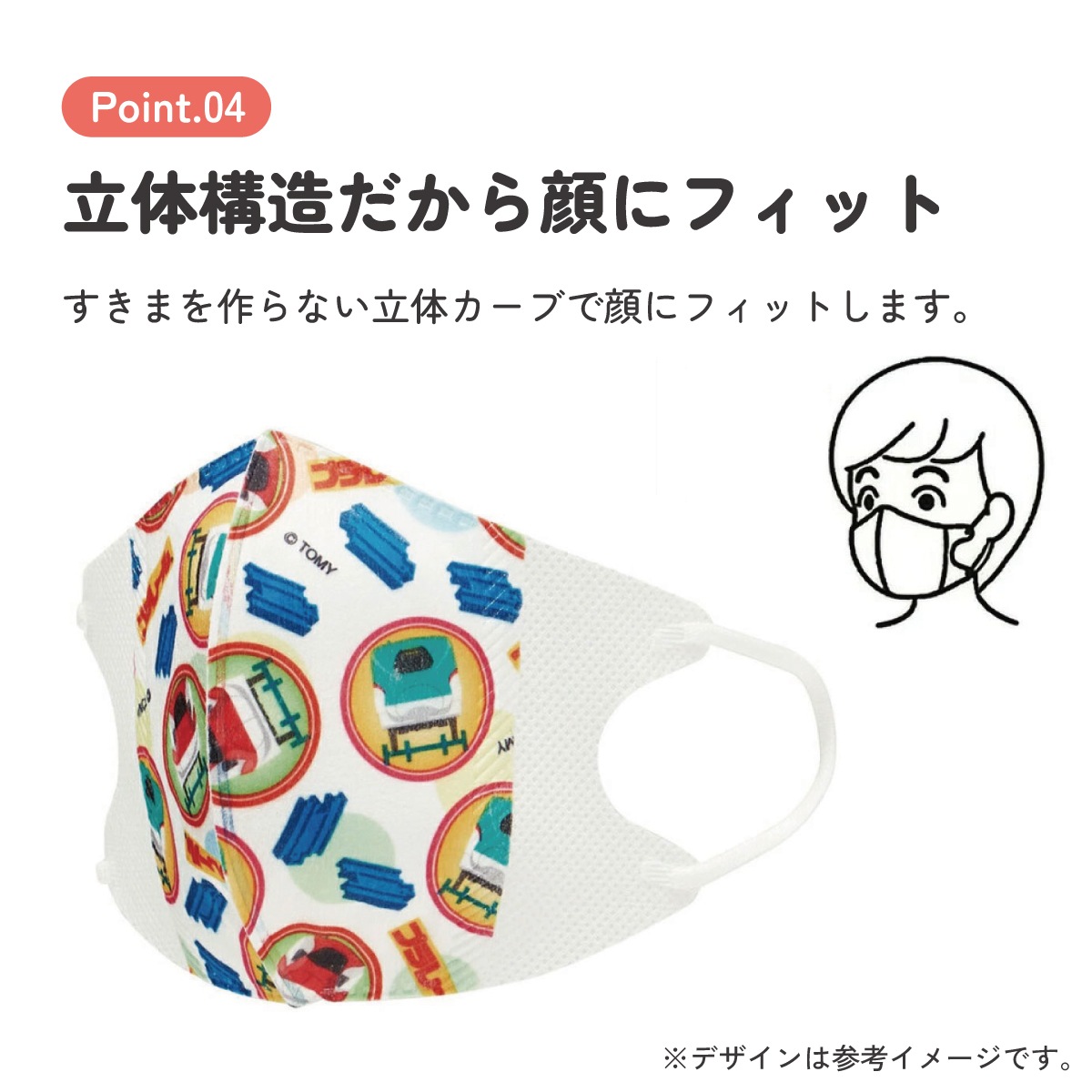 子供立体マスク Mサイズ/7枚入りプラレール／MSKS3N_4973307626647