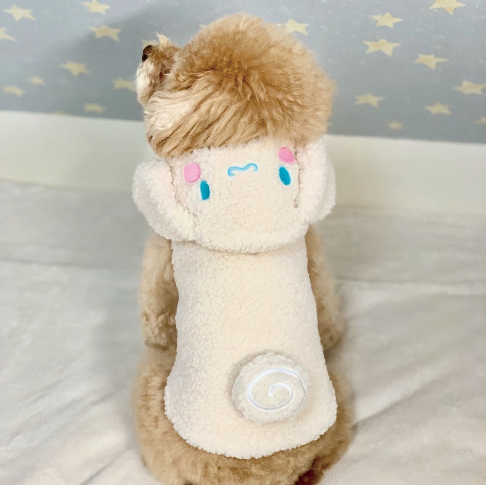 犬のフード付きマスコット ボアタンク なりきり フード付き Mサイズ 犬 ペット 服 衣装
