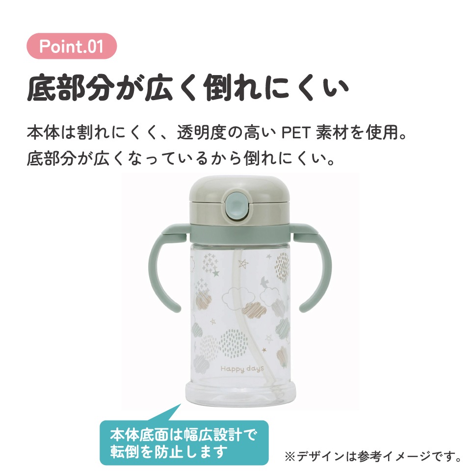 2WAYストローマグ 370ml HappyDays／KSHW2N_4973307578144