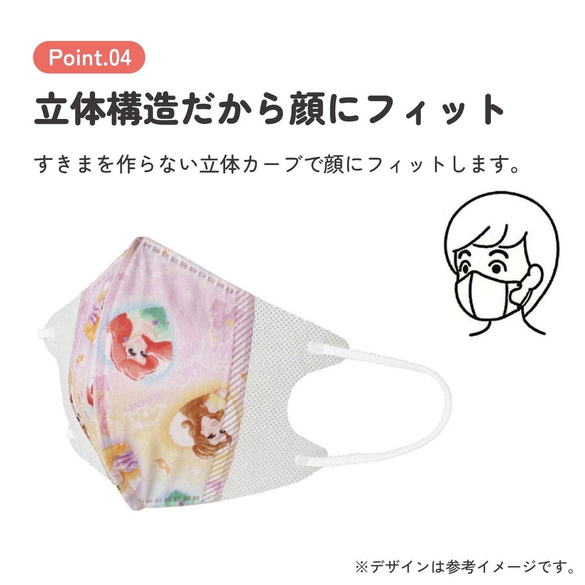 子供立体マスク Mサイズ/7枚入りプリンセス／MSKS3N_4973307625947