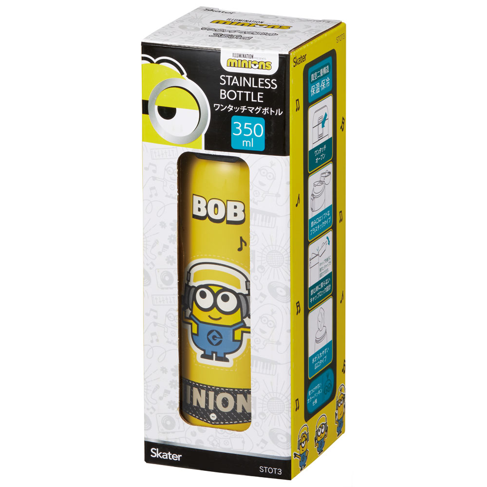 ワンタッチステンレスボトル 350ml ミニオン/STOT3_4973307581403 ワンタッチステンレスボトル 350ml ミニオン/STOT3_4973307581403